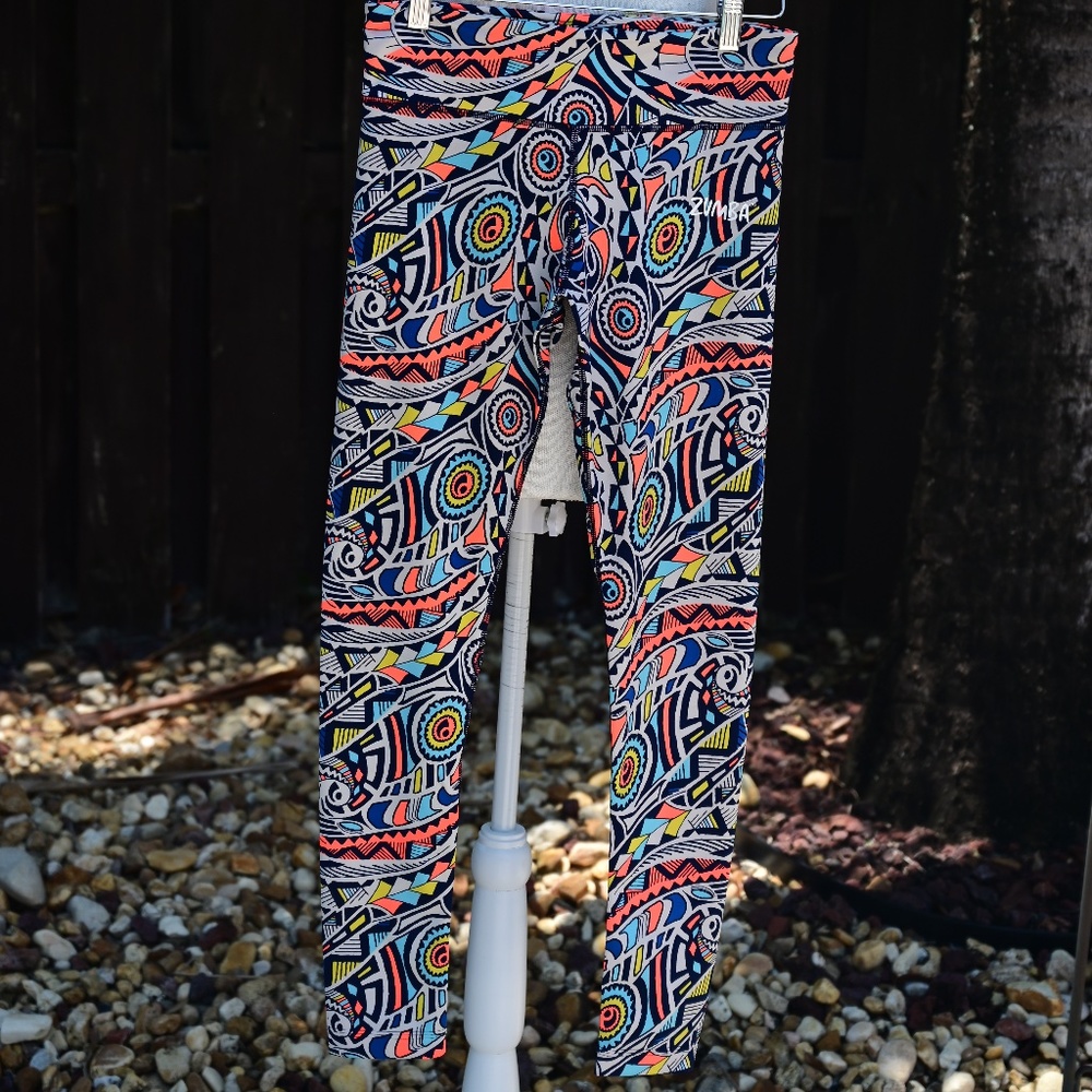 Zumba Patterned Leggings worn in Livestream with Beto